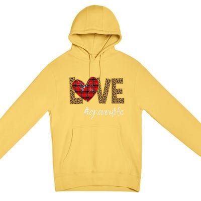 Love Granny Life Leopard Funny Mother Day Gift Meaningful Gift Premium Pullover Hoodie