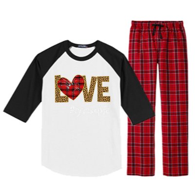 Love Granny Life Leopard Funny Mother Day Gift Meaningful Gift Raglan Sleeve Pajama Set