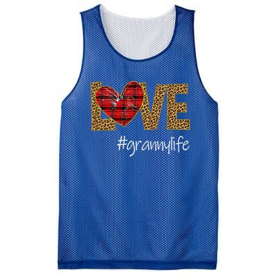 Love Granny Life Leopard Funny Mother Day Gift Meaningful Gift Mesh Reversible Basketball Jersey Tank