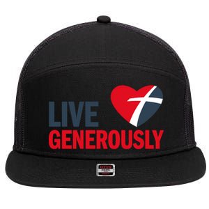 Living Generously 7 Panel Mesh Trucker Snapback Hat