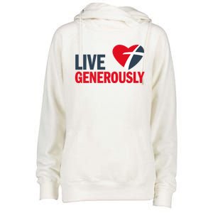 Living Generously Womens Funnel Neck Pullover Hood