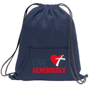 Living Generously Sweatshirt Cinch Pack Bag