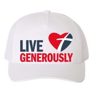 Living Generously Yupoong Adult 5-Panel Trucker Hat