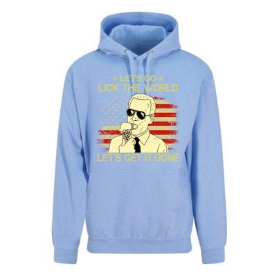 Let's Go Lick The World, Let's Get It Done Funny Joe Biden Unisex Surf Hoodie