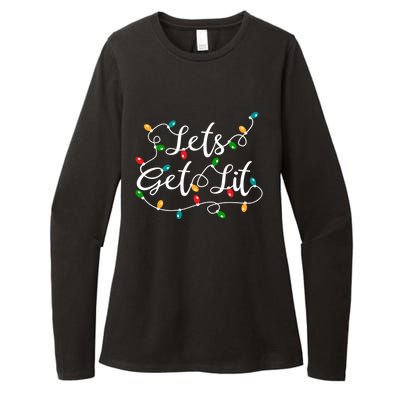 Let's Get Lit Gift Funny Xmas Holidays Christmas Funny Gift Womens CVC Long Sleeve Shirt