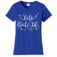 Let's Get Lit Gift Funny Xmas Holidays Christmas Funny Gift Women's T-Shirt