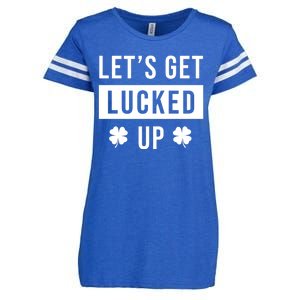 Lets Get Lucked Up Funny Irish St Patricks Day Enza Ladies Jersey Football T-Shirt