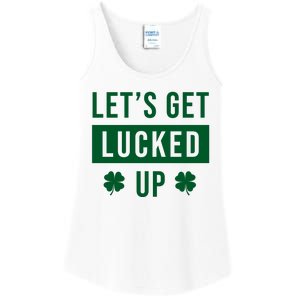 Lets Get Lucked Up Funny Irish St Patricks Day Ladies Essential Tank