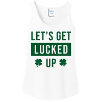 Lets Get Lucked Up Funny Irish St Patricks Day Ladies Essential Tank