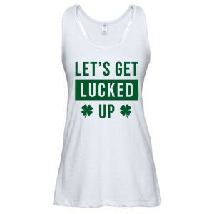 Lets Get Lucked Up Funny Irish St Patricks Day Ladies Essential Flowy Tank