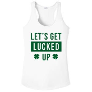 Lets Get Lucked Up Funny Irish St Patricks Day Ladies PosiCharge Competitor Racerback Tank