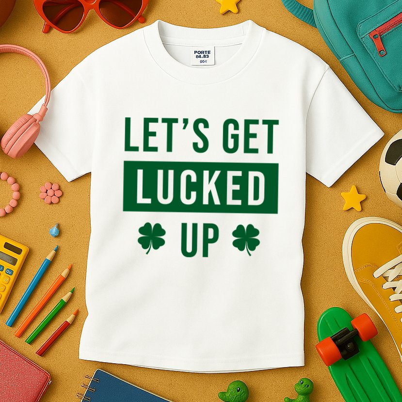 Lets Get Lucked Up Funny Irish St Patricks Day Kids T-Shirt