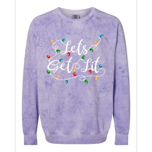 LetS Get Lit Funny Xmas Holidays Christmas Cute Gift Colorblast Crewneck Sweatshirt