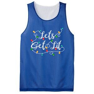 LetS Get Lit Funny Xmas Holidays Christmas Cute Gift Mesh Reversible Basketball Jersey Tank