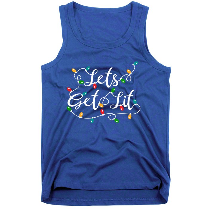 LetS Get Lit Funny Xmas Holidays Christmas Cute Gift Tank Top