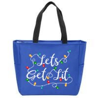 LetS Get Lit Funny Xmas Holidays Christmas Cute Gift Zip Tote Bag