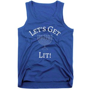 LetS Get Lit Funny Jewish Hanukkah Design Gift Tank Top