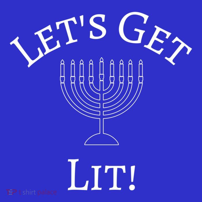 LetS Get Lit Funny Jewish Hanukkah Design Gift Women's V-Neck T-Shirt