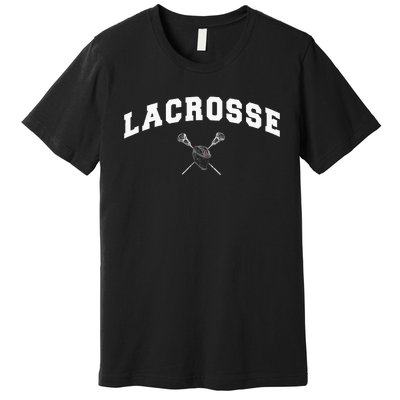 Lacrosse Gifts Lax Lacrosse Player Stick Premium T-Shirt