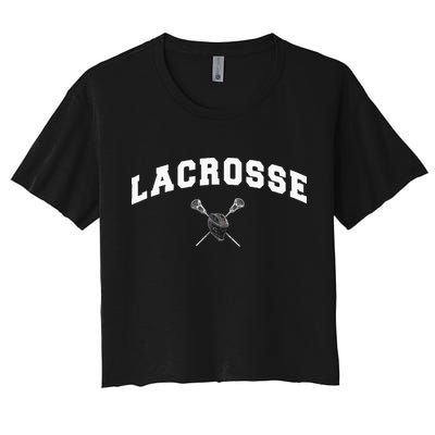 Lacrosse Gifts Lax Lacrosse Player Stick Crop Top