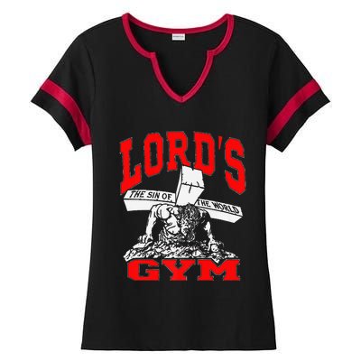 Lords Gym Lord's The Sin of World Jesus  Ladies Halftime Notch Neck Tee