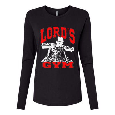 Lords Gym Lord's The Sin of World Jesus  Womens Cotton Relaxed Long Sleeve T-Shirt