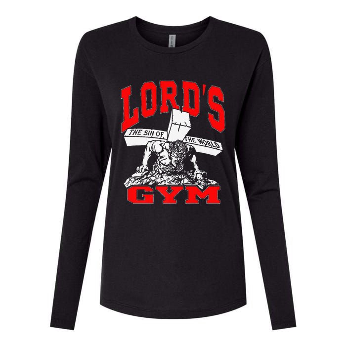 Lords Gym Lord's The Sin of World Jesus  Womens Cotton Relaxed Long Sleeve T-Shirt