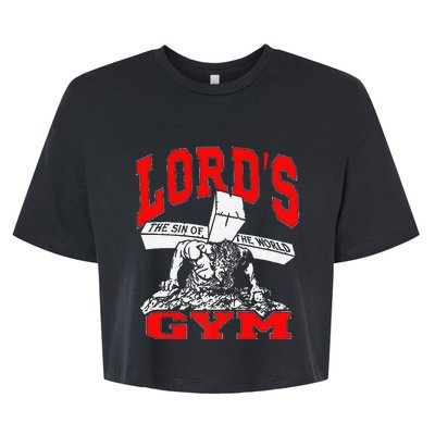 Lords Gym Lord's The Sin of World Jesus  Bella+Canvas Jersey Crop Tee