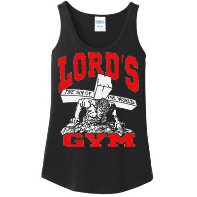 Lords Gym Lord's The Sin of World Jesus  Ladies Essential Tank