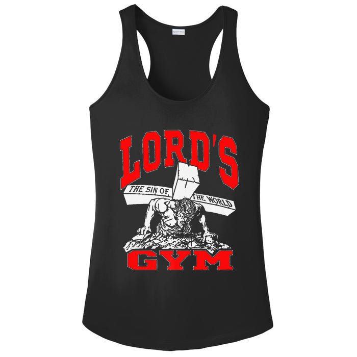 Lords Gym Lord's The Sin of World Jesus  Ladies PosiCharge Competitor Racerback Tank