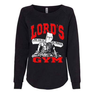 Lords Gym Lord's The Sin of World Jesus  Womens California Wash Sweatshirt