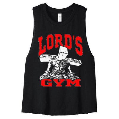 Lords Gym Lord's The Sin of World Jesus  Women's Racerback Cropped Tank