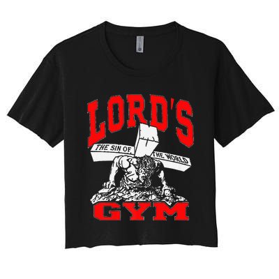 Lords Gym Lord's The Sin of World Jesus  Women's Crop Top Tee