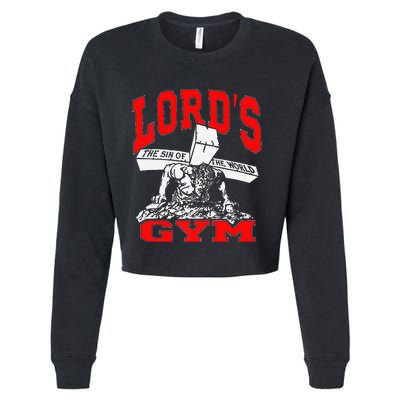 Lords Gym Lord's The Sin of World Jesus  Cropped Pullover Crew