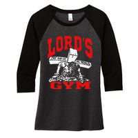 Lords Gym Lord's The Sin of World Jesus  Women's Tri-Blend 3/4-Sleeve Raglan Shirt