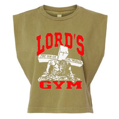 Lords Gym Lord's The Sin of World Jesus  Garment-Dyed Women's Muscle Tee