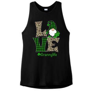 Love Granny Life Gift St Patrick's Day Gnome Irish Granny Gift Ladies PosiCharge Tri-Blend Wicking Tank