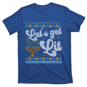 LetS Get Lit Hanukkah Orah Funny Ugly Christmas Meaningful Gift T-Shirt