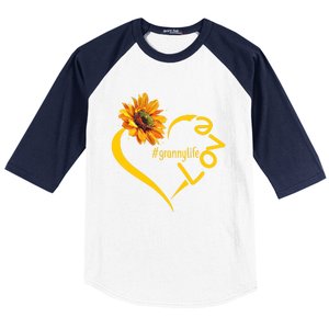 Love Granny Life Sunflower Mother Day Granny Gift Baseball Sleeve Shirt