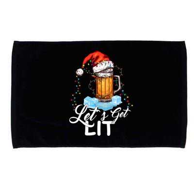 Let's Get Lit Adult Funny Christmas Ing Xmas Lights Meaningful Gift Microfiber Hand Towel