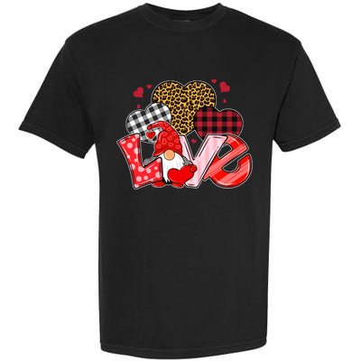 Love Gnome Leopard Checkered Pattern Garment-Dyed Heavyweight T-Shirt