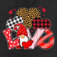 Love Gnome Leopard Checkered Pattern 7 Panel Mesh Trucker Snapback Hat