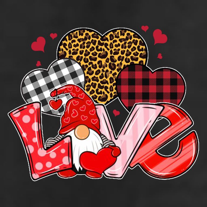 Love Gnome Leopard Checkered Pattern 7 Panel Mesh Trucker Snapback Hat