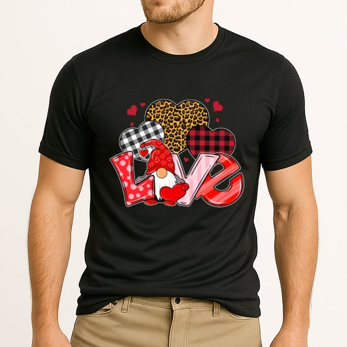 Love Gnome Leopard Checkered Pattern Performance Shirt