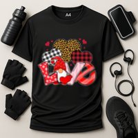 Love Gnome Leopard Checkered Pattern Performance Shirt
