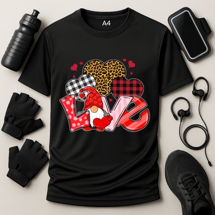 Love Gnome Leopard Checkered Pattern Performance Shirt