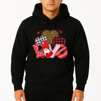 Love Gnome Leopard Checkered Pattern Hoodie