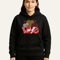Love Gnome Leopard Checkered Pattern Hoodie
