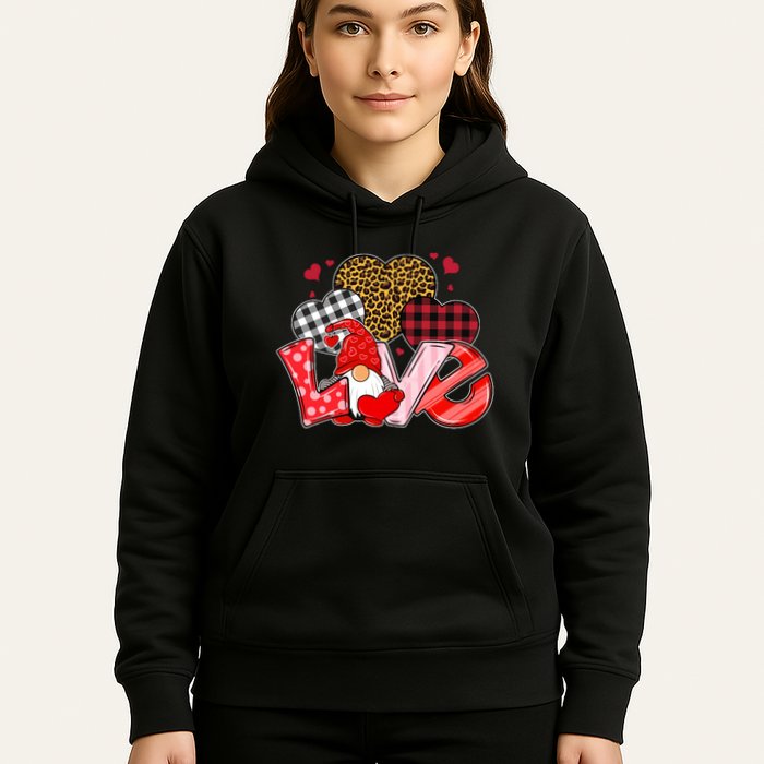 Love Gnome Leopard Checkered Pattern Hoodie