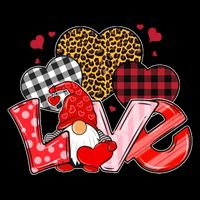 Love Gnome Leopard Checkered Pattern Hoodie